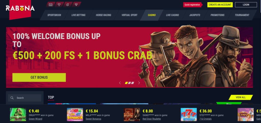 Rabona Betting Review 2025 - English 10 Rabona Casino 1536x725 1